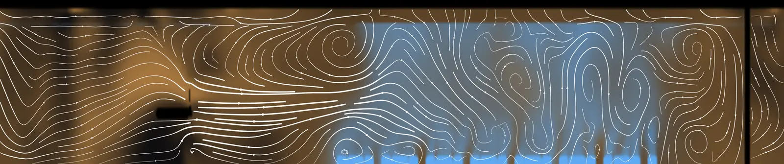 Coupe du chenal : vitesse de l'eau, air et boues sur une même image